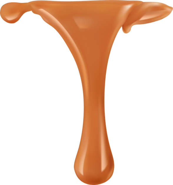 Realistic glossy flow caramel 3d icon